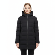 Emily Manteau de Invierno Largo para Mujer Acolchado con Capucha – Aislamiento Térmico y Estilo Moderno