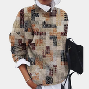 Elle Pull Graphique en Maille Femme – Coupe Décontractée Légère en Tissu Doux et Respirant
