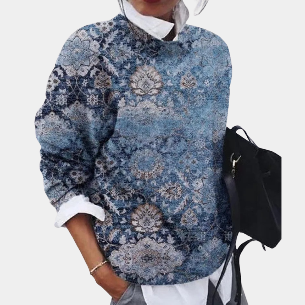 Elle Pull Graphique en Maille Femme – Coupe Décontractée Légère en Tissu Doux et Respirant