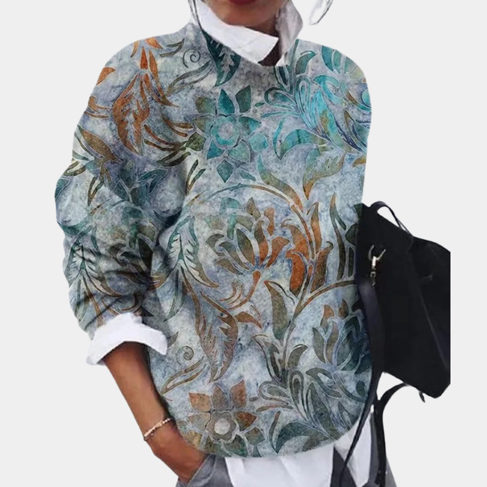 Elle Pull Graphique en Maille Femme – Coupe Décontractée Légère en Tissu Doux et Respirant