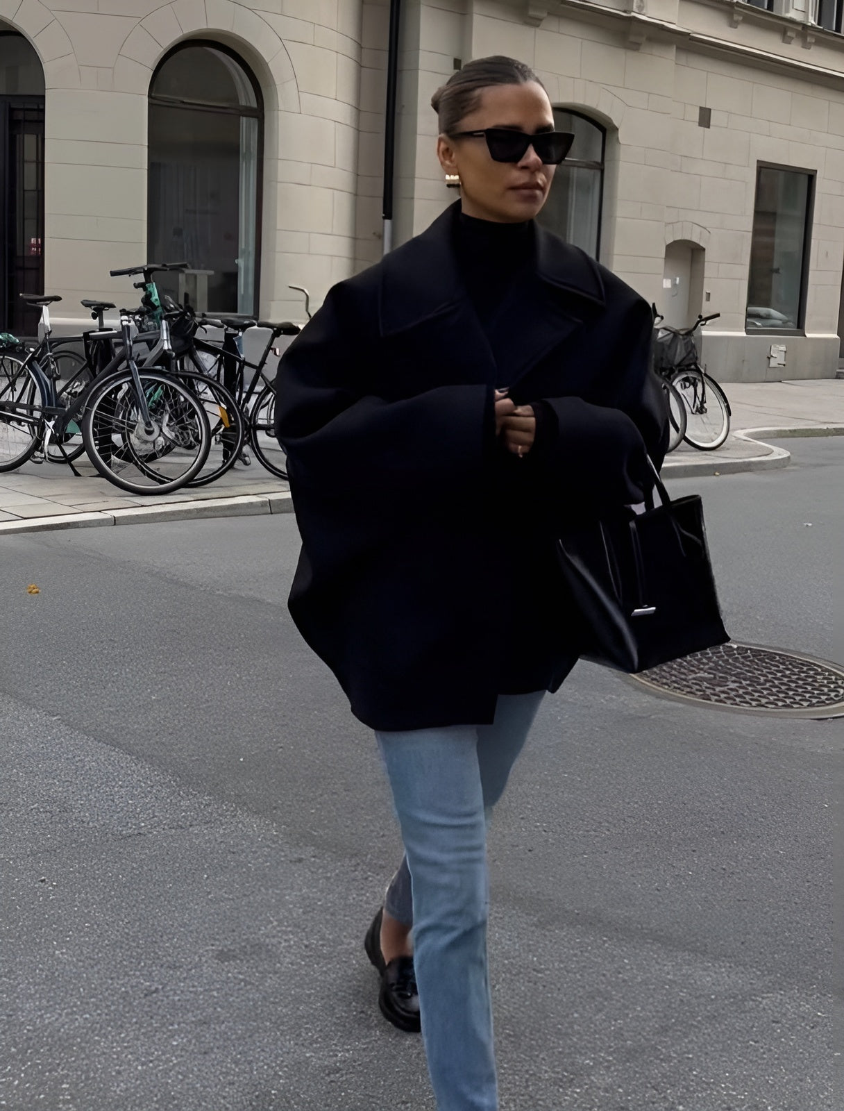 Zoë Dámský Oversize Vlněný Kabát – Elegantní Zimní Kabát s Knoflíky a Klasickým Límcem