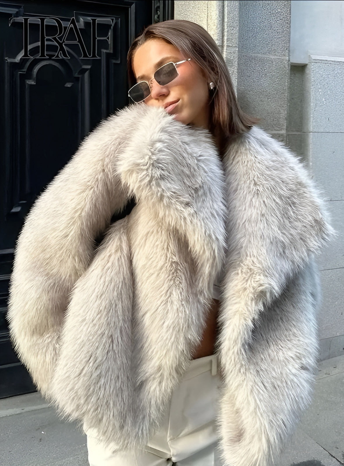 Julien Casaco de Pelo Sintético Mulher – Casaco de Inverno Suave e Quente com Corte Descontraído Elegante