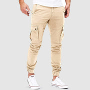 Ken Calças Cargo para Homem – Corte slim leve em mistura de algodão com múltiplos bolsos