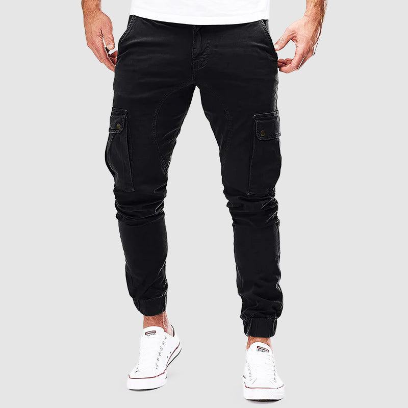 Ken Calças Cargo para Homem – Corte slim leve em mistura de algodão com múltiplos bolsos
