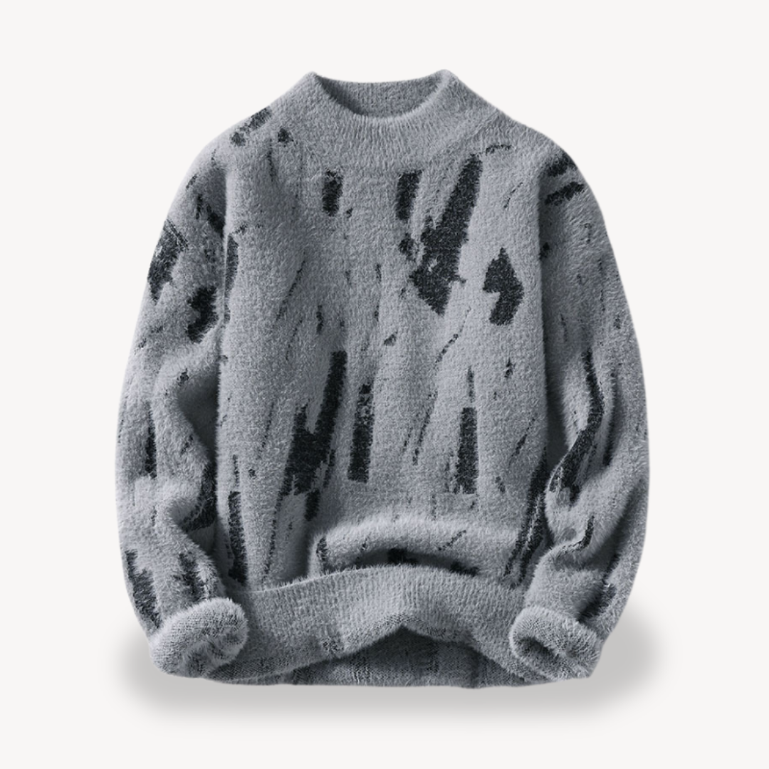 Zachary Pull Homme Tricoté – Pull Vintage en Laine Mélangée à Motif & Coupe Décontractée