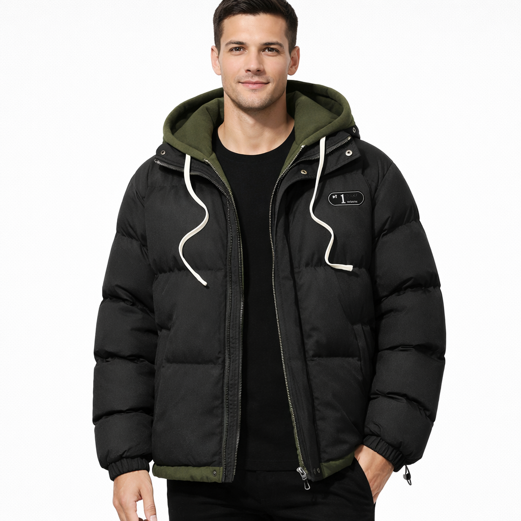 Gaithan Herren Steppweste – Warmer Wintermantel mit Kapuze und Reißverschlussverschluss