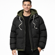 Gaithan Vestă Matlasată Bărbați – Palton de Iarnă Călduros cu Glugă și Închidere cu Fermoar