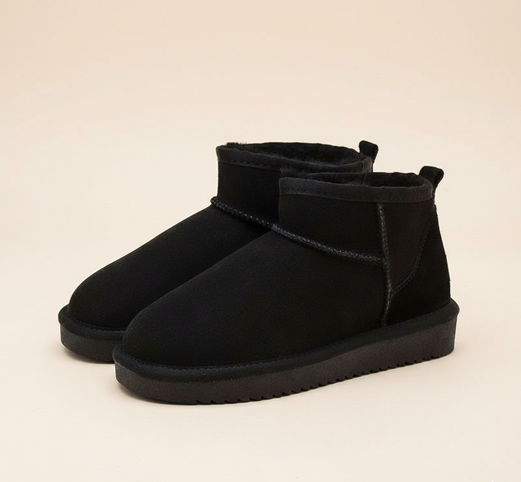 Hazel Botins Mulher em Pele de Carneiro – Botins de Inverno Quentes com Forro de Pêlo