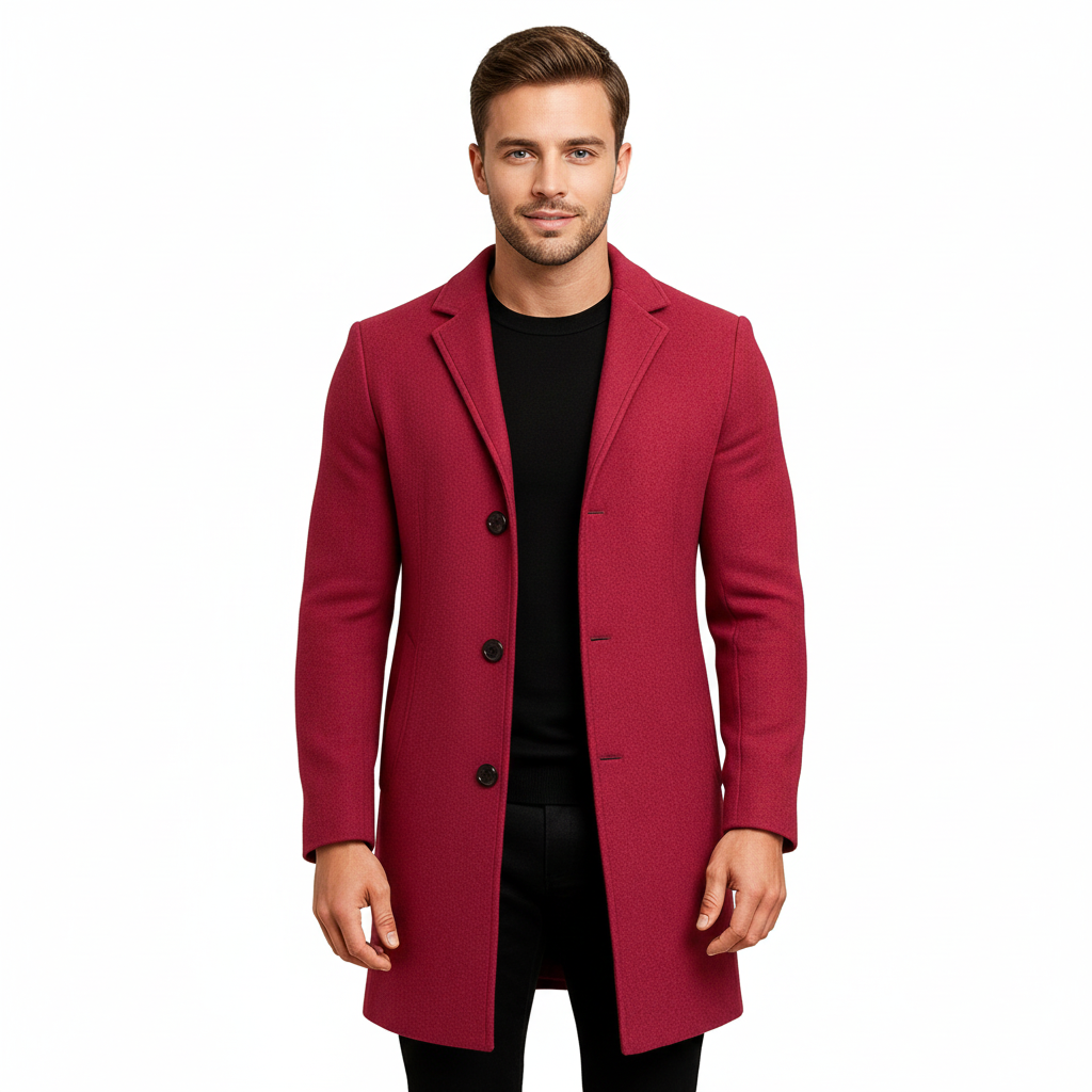 Ian Herren Wintermantel | Langer Mantel mit Knöpfen | Winddichtes & Elegantes Design