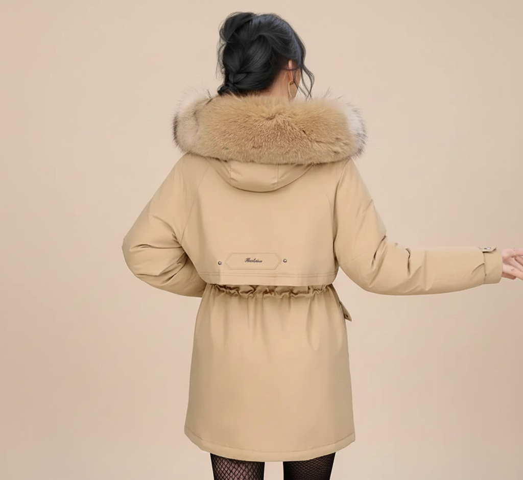Belise Casaco de Inverno Mulher – Casaco Acolchoado Elegante com Gola Removível e Cintura Ajustável