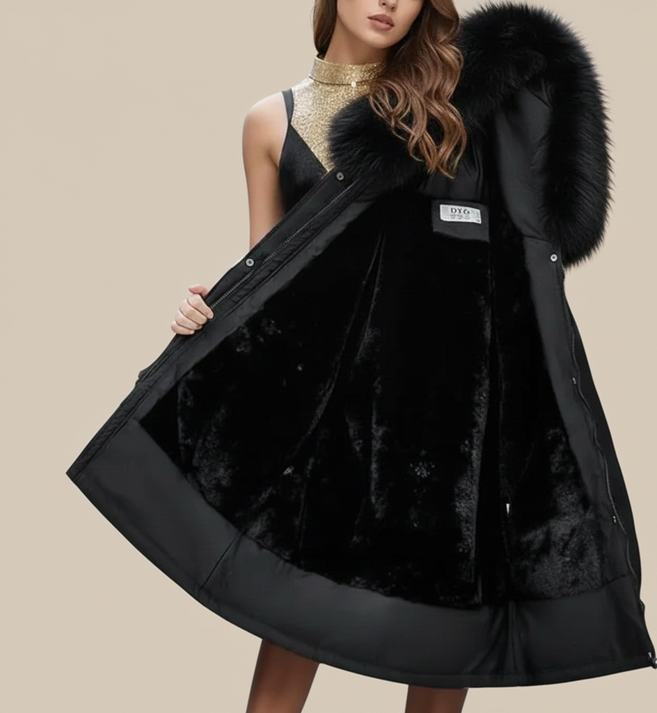 Belise Casaco de Inverno Mulher – Casaco Acolchoado Elegante com Gola Removível e Cintura Ajustável