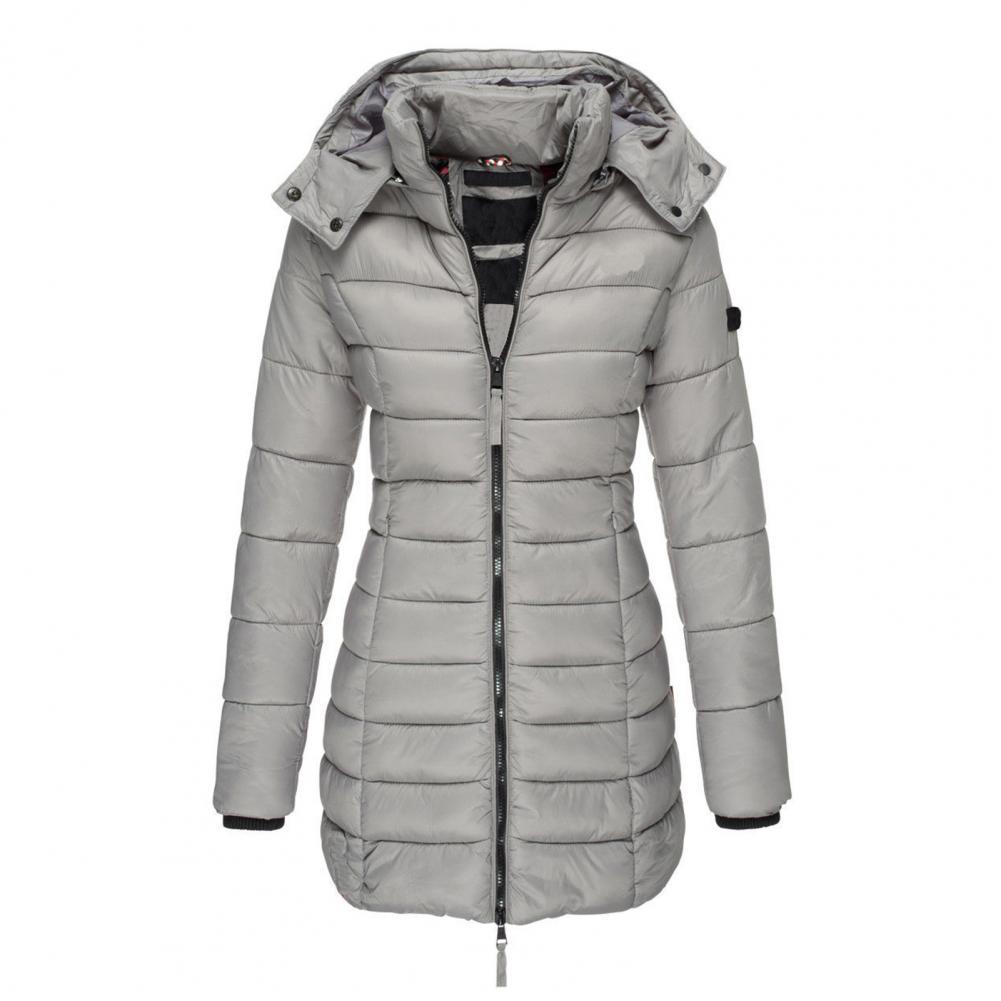 Resee Manteau Long Matelassé Femme à Capuche – Coupe Cintrée & Chaleur Élégante