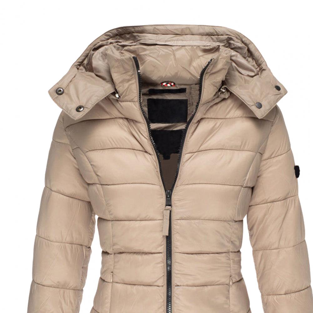 Resee Manteau Long Matelassé Femme à Capuche – Coupe Cintrée & Chaleur Élégante