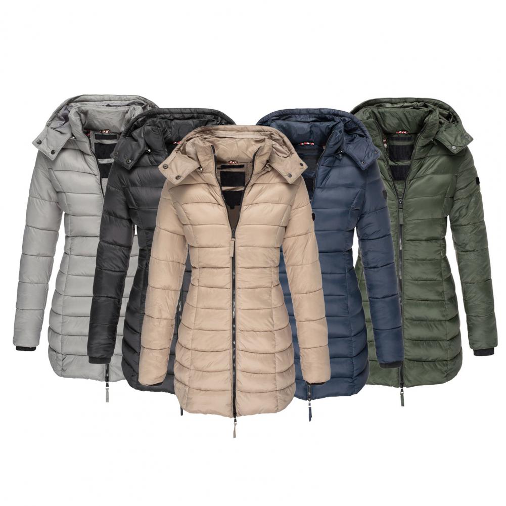 Resee Manteau Long Matelassé Femme à Capuche – Coupe Cintrée & Chaleur Élégante