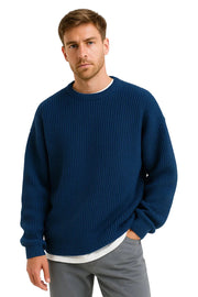 Nate Pull Oversize Uomo – Taglio Ampio, Maglia Coste e Stile Casual Invernale