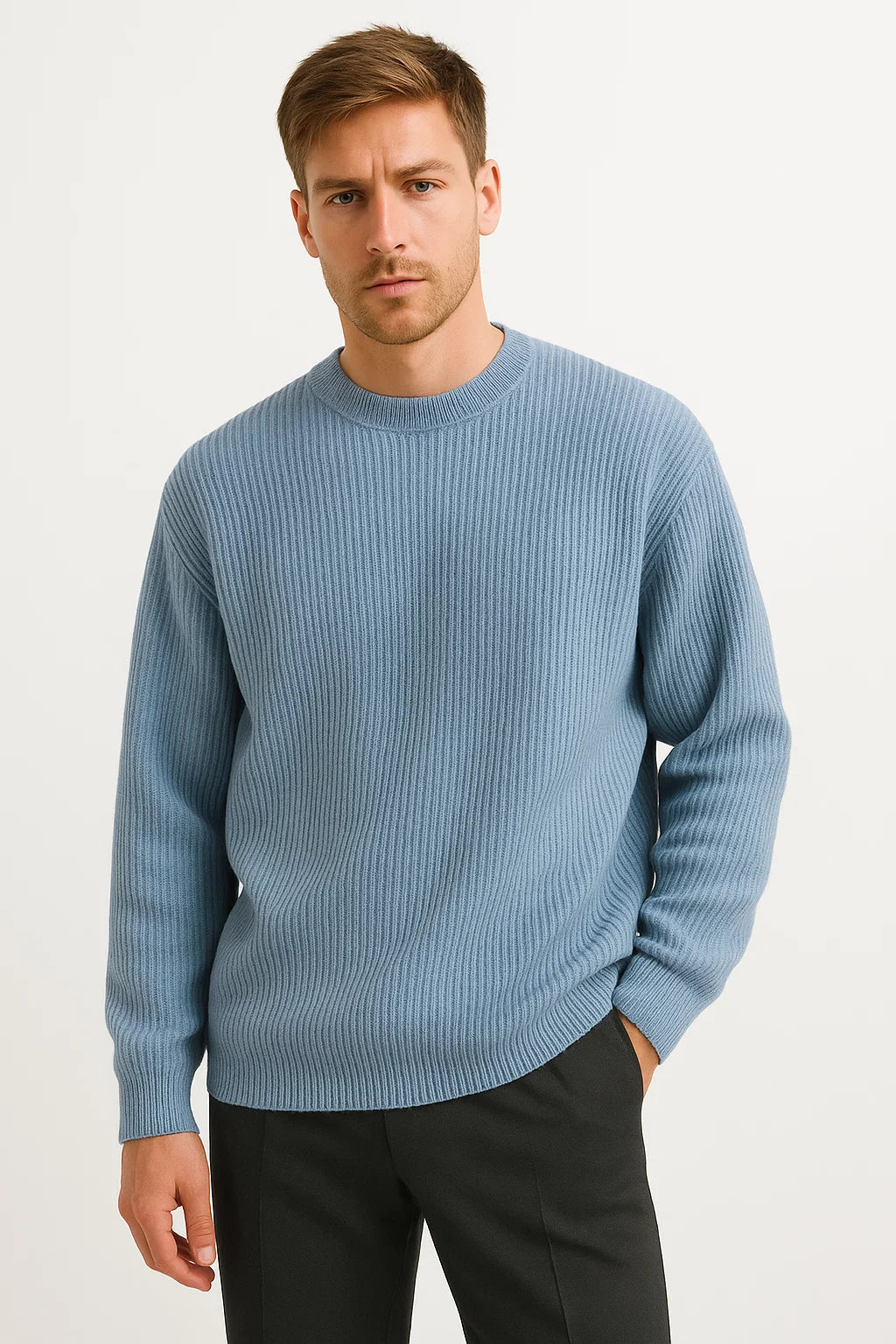 Nate Pull Oversize Uomo – Taglio Ampio, Maglia Coste e Stile Casual Invernale