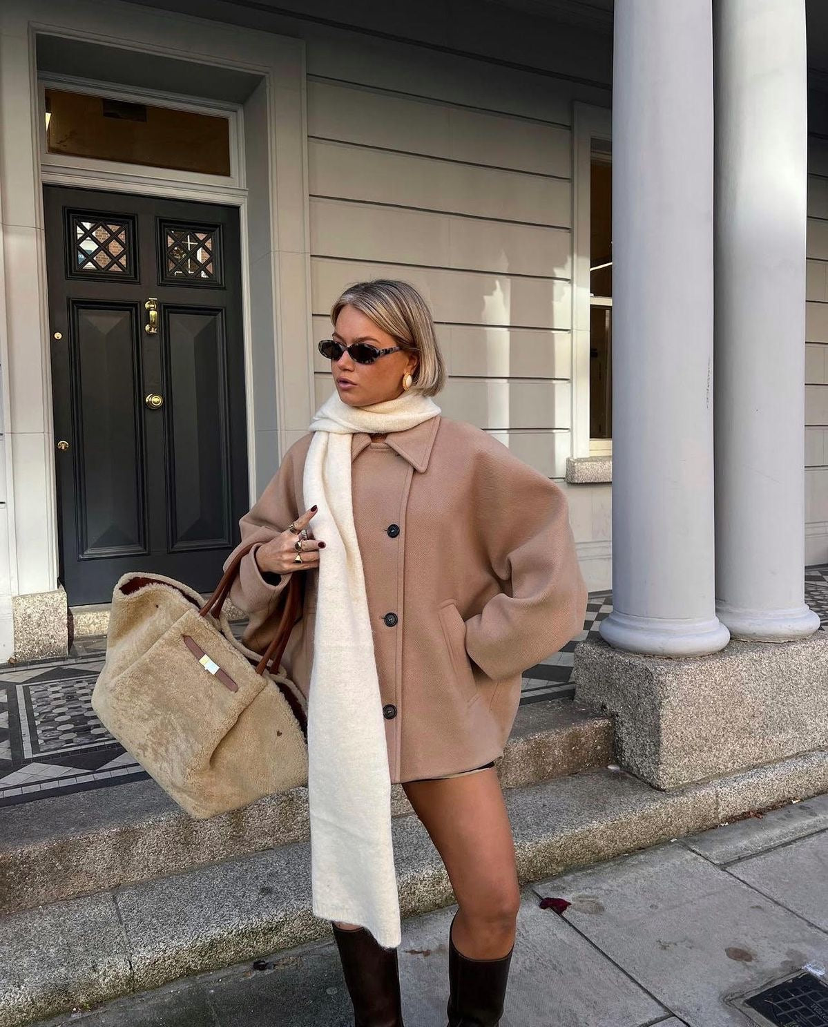 Amélie Casaco Oversize Mulher – Casaco Elegante em Lã Suave & na Moda para o Inverno