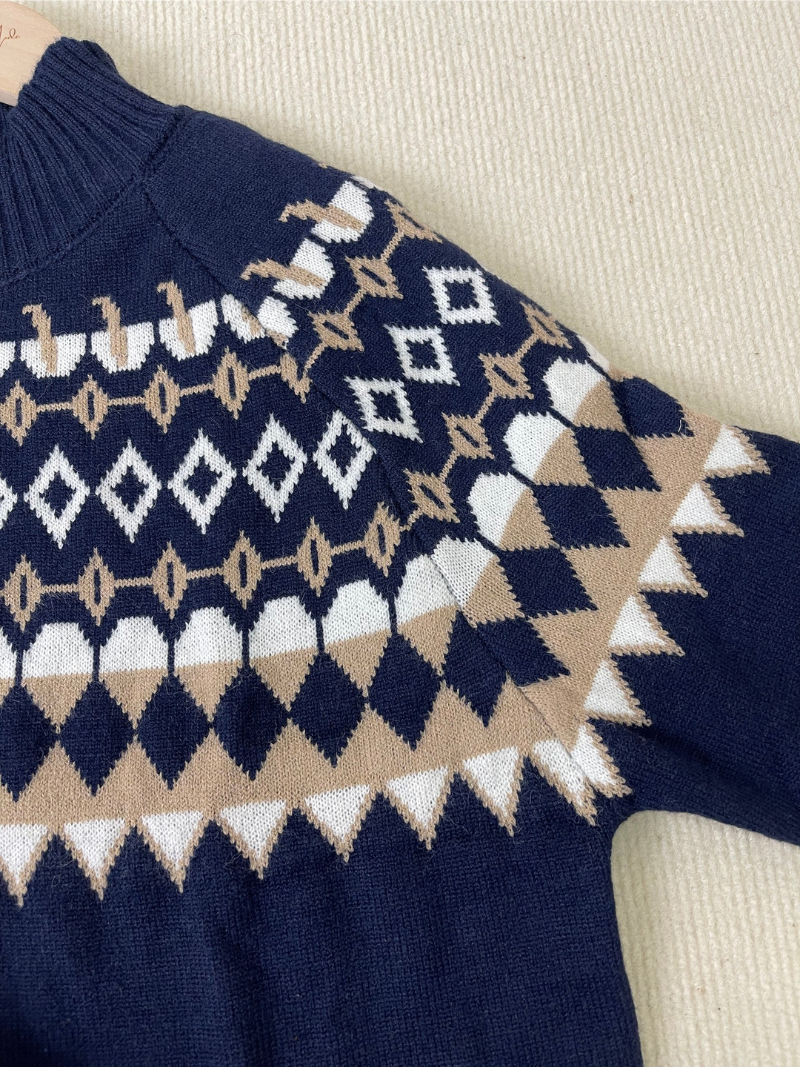 Keith Pull Fair Isle Ženski Oversize – Topli Džemper s Klasičnim Nordijskim Uzorkom