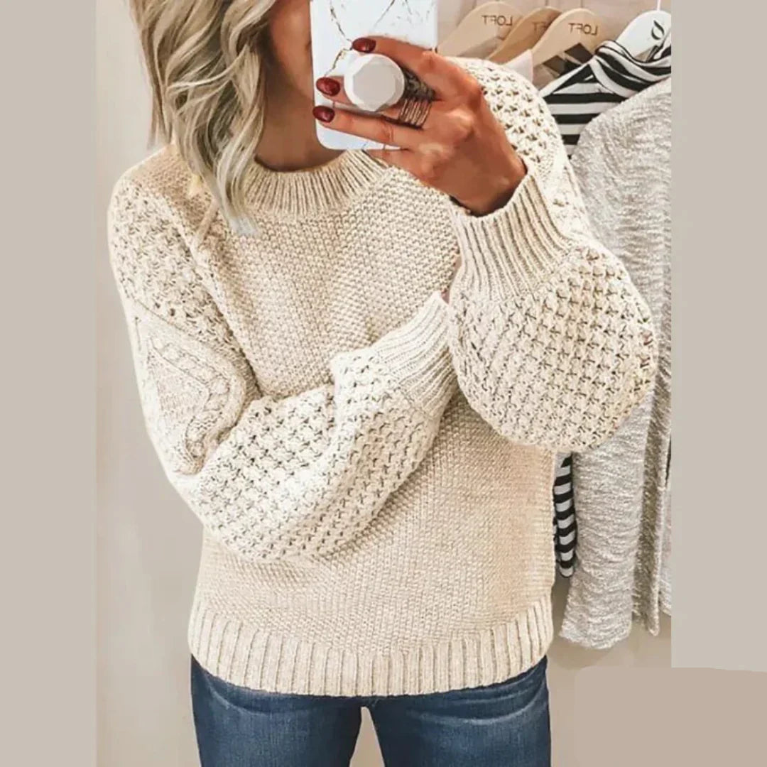 Kayla Women's Pullover – Classic Knit in Soft Wool & Elegant Long Sleeves