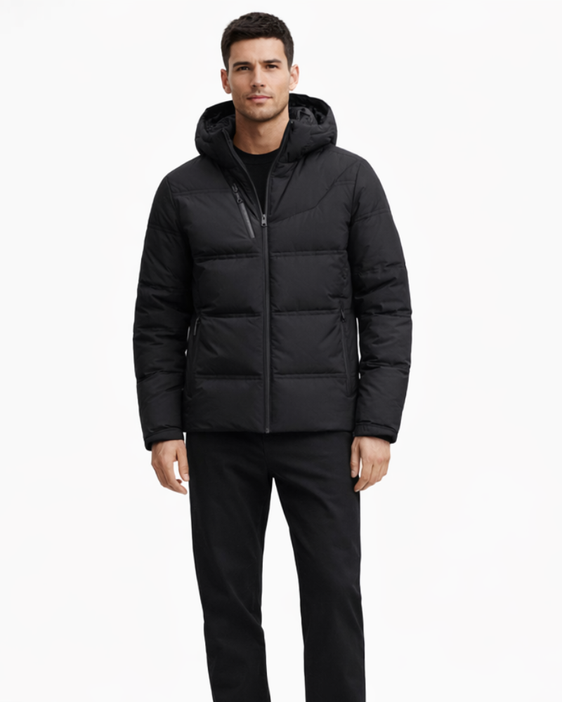 Matthieu Herren Winterjacke mit Kapuze – Warme Steppjacke mit Reißverschluss