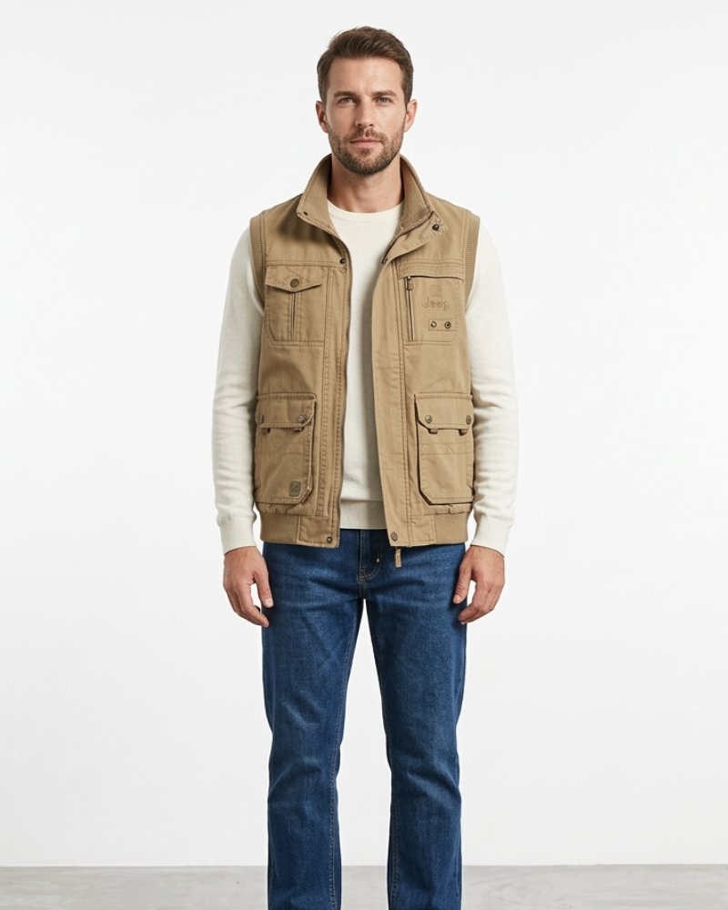 Chaleco Louis para Hombre Multi-Bolsillos – Chaleco Outdoor Sin Mangas Resistente Estilo Utilitario