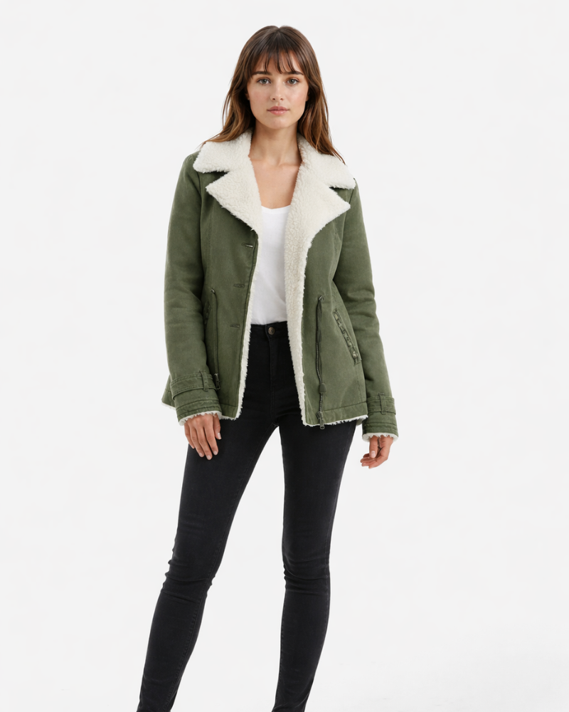 Solana Casaco Mulher Longo – Casaco Elegante Quente Gola de Lapela Estilo Clássico Chique