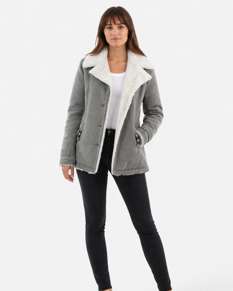 Solana Casaco Mulher Longo – Casaco Elegante Quente Gola de Lapela Estilo Clássico Chique