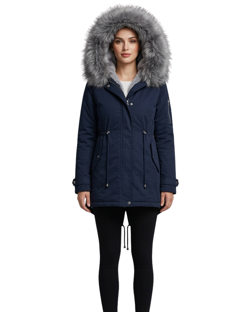 Juliette Dame Vinterfrakke – Varm Parka med Hætte Elegant Snit Moderne Stil
