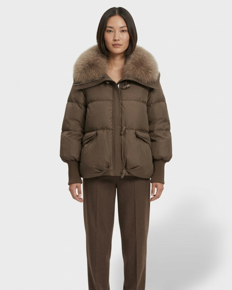 Dottie Damen Steppjacke – Warme Winterjacke mit Pelzkragen im Urbanen Stil