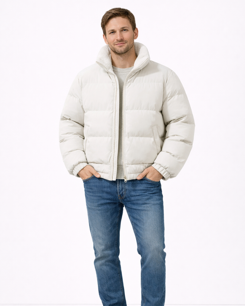 Thorne Doudoune Homme Matelassée – Veste Hiver Chaude avec Fermeture Zippée