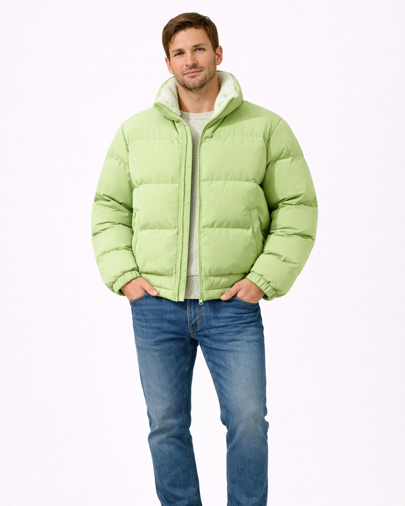 Thorne Doudoune Homme Matelassée – Veste Hiver Chaude avec Fermeture Zippée