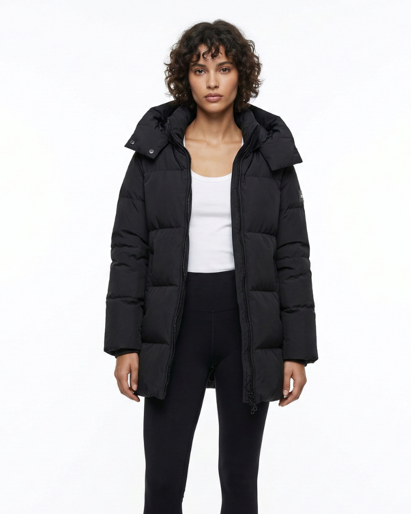 Calista Casaco Matelassado Mulher Longo – Casaco Puffer com Capuz Ajustável