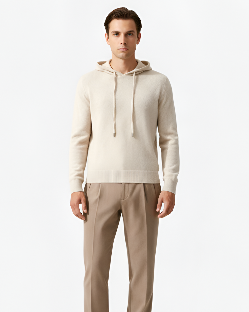 Sudadera con capucha Enzo para hombre – Jersey de mezcla de lana con capucha ajustable para comodidad diaria