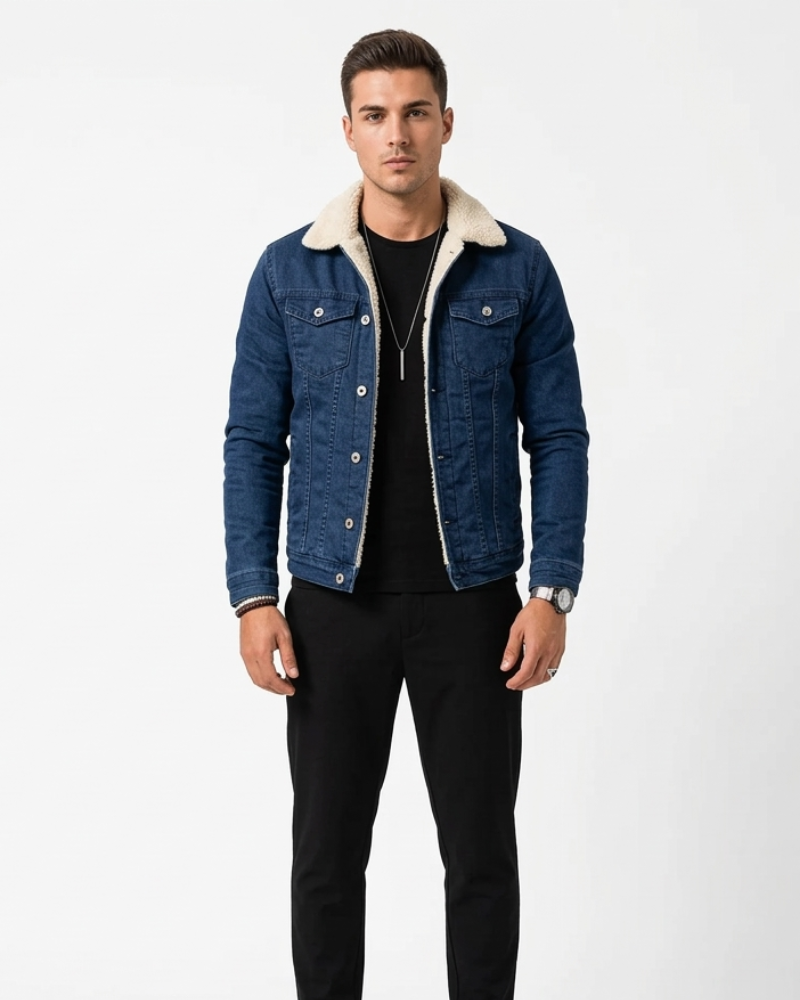 Fenton Casaco de Ganga Homem Moderno – Casaco de Denim Confortável Corte Elegante Estilo Casual