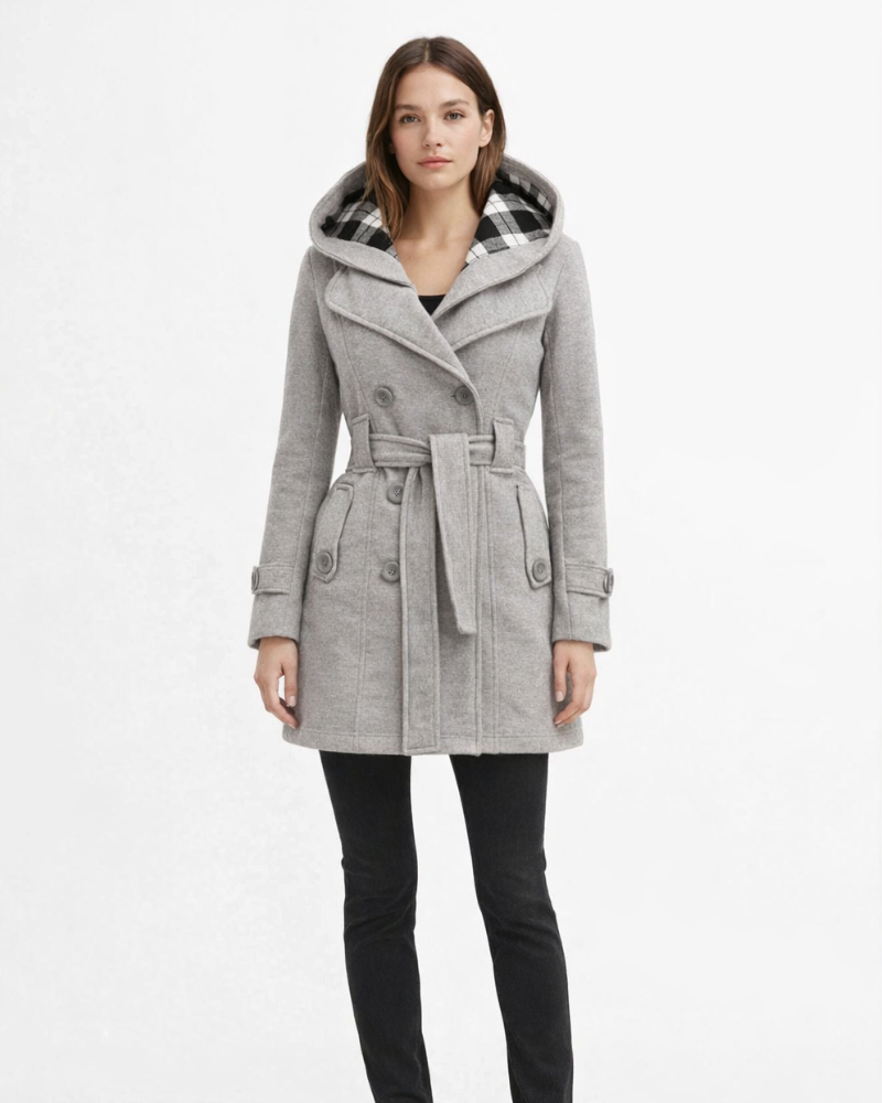 Gabardina Azaria Mujer Elegante – Abrigo Clásico con Cinturón Chic de Media Temporada