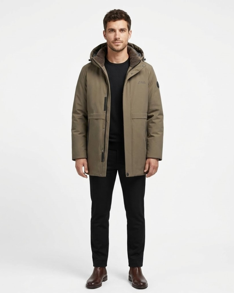 Antoine Herren Parka Mid-Länge – Integrierte Kapuze, Steppjacke Winddicht Winter