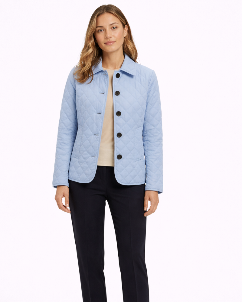Casaco Acolchoado Feminino Bonnie – Casaco Leve Losangos Corte Ajustado Estilo Elegante
