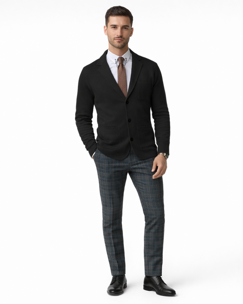 Marynarka Bernie Blazer Homme Slim Fit – Elegancka Kurtka Zapinana na Guziki w Stylu Casual Chic Nowoczesna