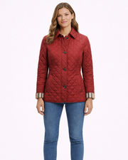 Casaco Acolchoado Feminino Bonnie – Casaco Leve Losangos Corte Ajustado Estilo Elegante