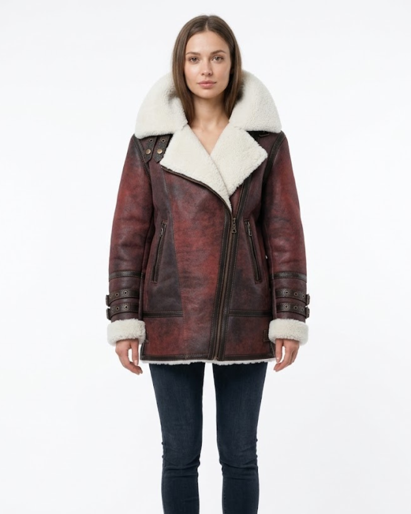 Λέλα Μαντώ Γυναικείο Shearling – Χειμερινό Μαντώ Σουέντ με Ζεστή Επένδυση σε Στυλ Αεροπόρου