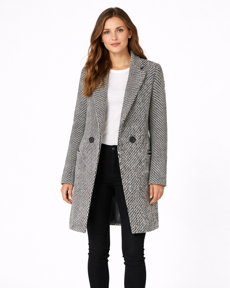 Faye Manteau Long Femme – Manteau Élégant Coupe Structurée Style Chic Hiver