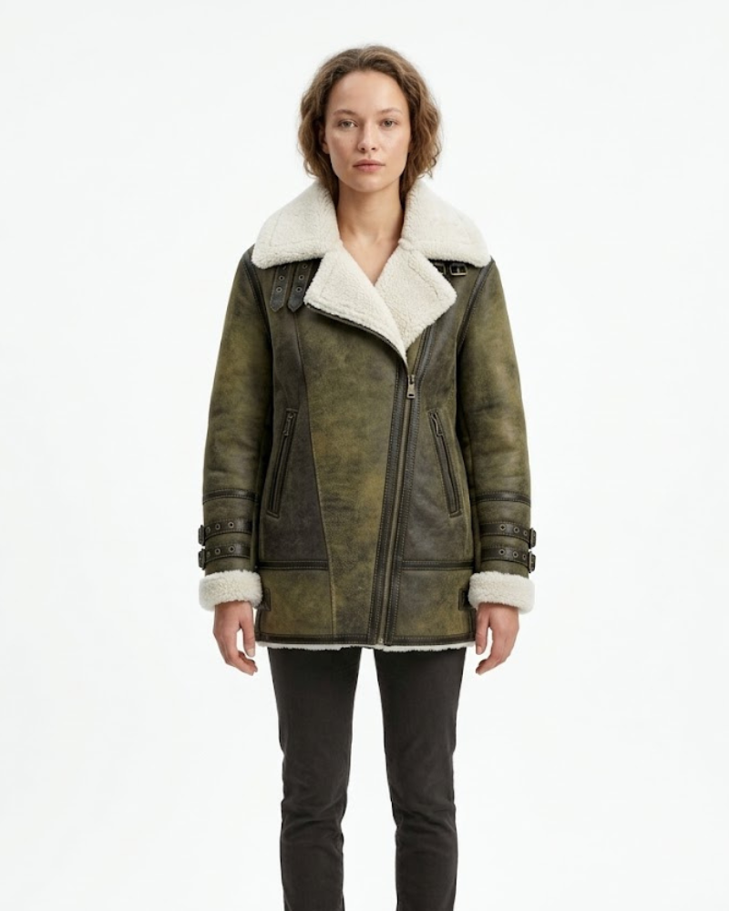 Λέλα Μαντώ Γυναικείο Shearling – Χειμερινό Μαντώ Σουέντ με Ζεστή Επένδυση σε Στυλ Αεροπόρου