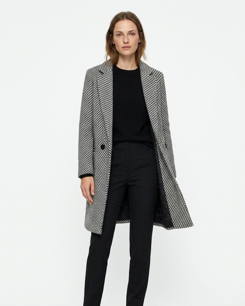 Faye Manteau Long Femme – Manteau Élégant Coupe Structurée Style Chic Hiver