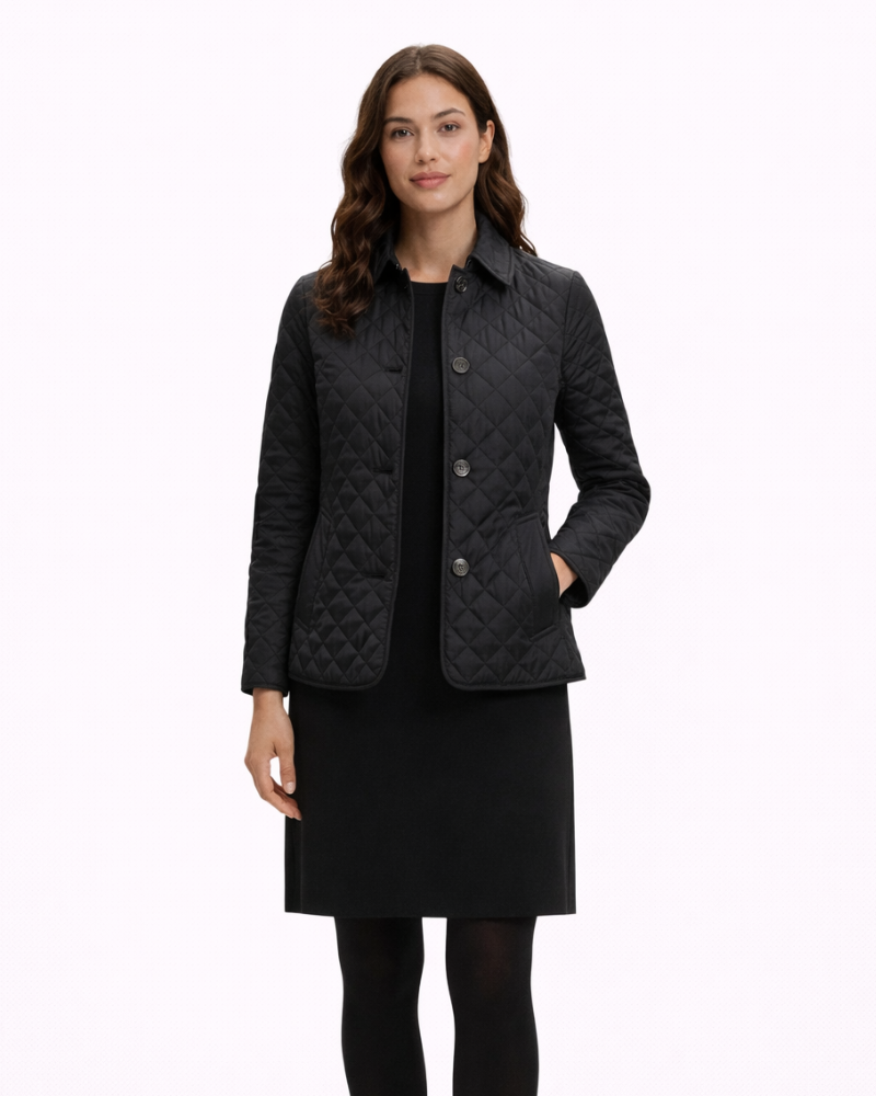 Casaco Acolchoado Feminino Bonnie – Casaco Leve Losangos Corte Ajustado Estilo Elegante