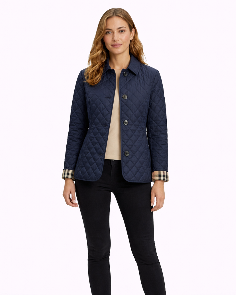Bonnie Damen Steppjacke – Leichte Jacke mit Rautenmuster, Taillierter Schnitt, Eleganter Stil