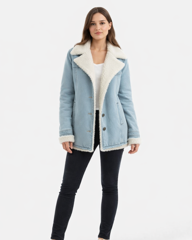 Solana Casaco Mulher Longo – Casaco Elegante Quente Gola de Lapela Estilo Clássico Chique