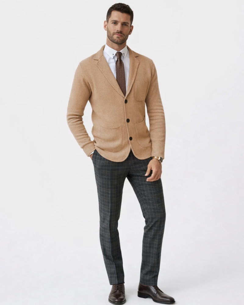 Bernie Slim Fit Men's Blazer – Elegant Buttoned Jacket Modern Chic Casual Style