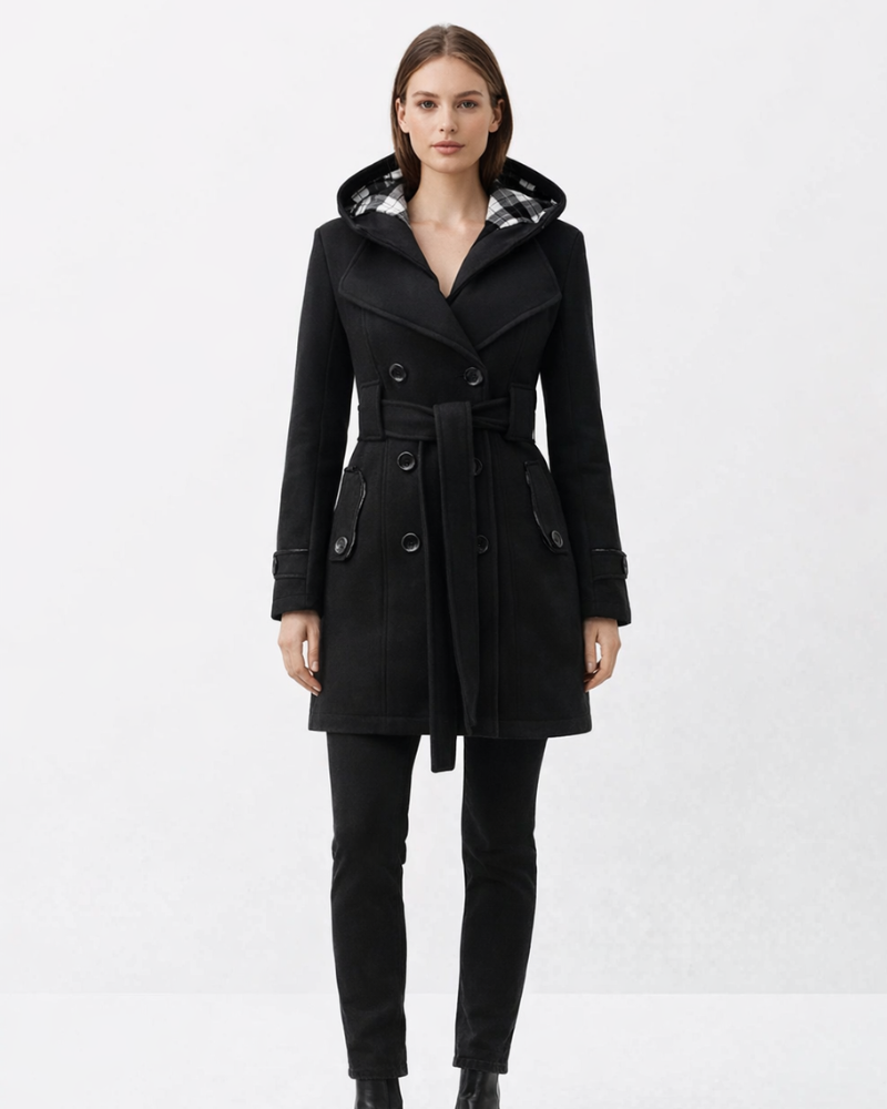 Gabardina Azaria Mujer Elegante – Abrigo Clásico con Cinturón Chic de Media Temporada
