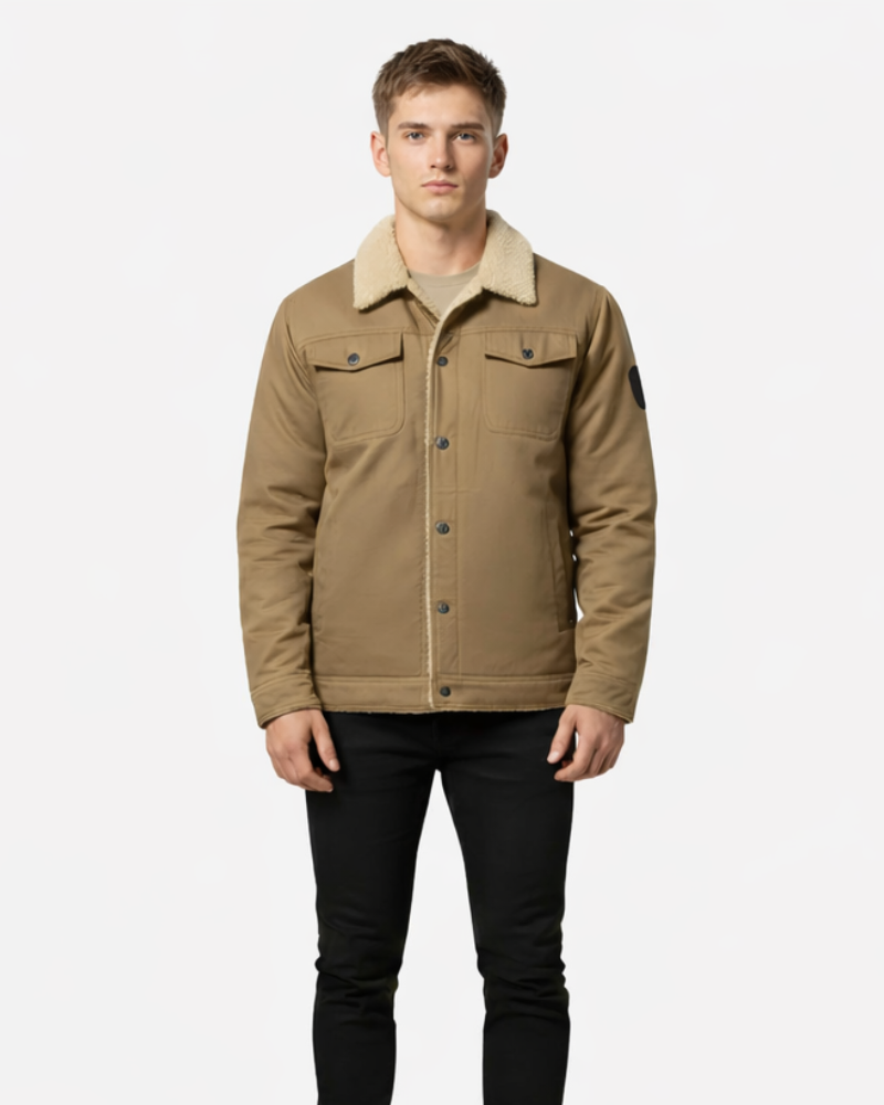 Juno Veste Trucker Homme – Veste Doublure Sherpa Boutonnée Style Denim Hiver Confort