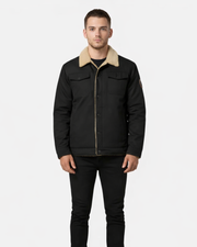 Juno Veste Trucker Homme – Veste Doublure Sherpa Boutonnée Style Denim Hiver Confort